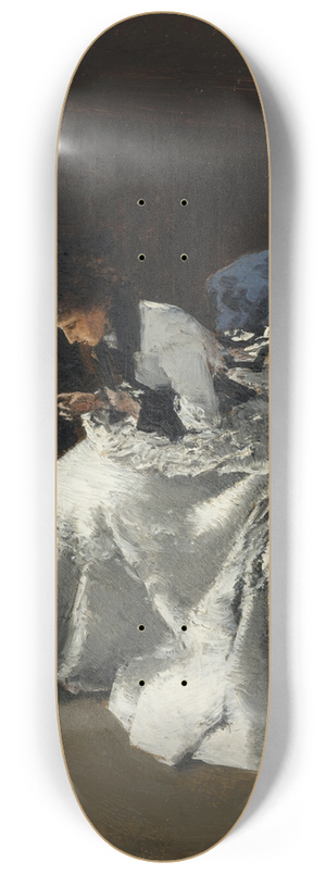 Albert von Keller - Dame in feiner Garderobe mit Hund 8.25 inch art skate deck