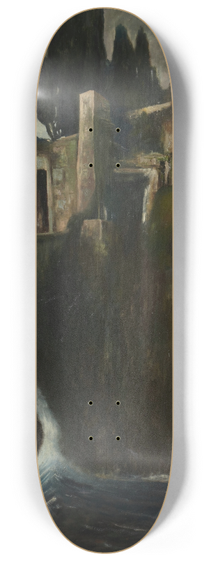 Arnold Bcklin - Landscape 8.25 inch art skate deck