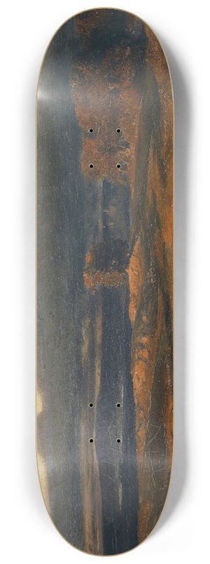 Arnold Bcklin - Landscape At Sunset, 1849 8.25 inch art skate deck