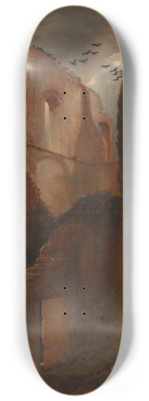 Arnold Bcklin - Ruin by the Sea 8.25 inch art skate deck