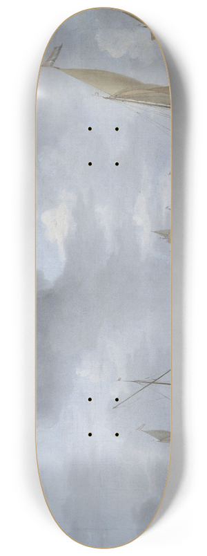 Arnoldus Van Anthonissen - A River Scene with Shipping 8.25 inch art skate deck