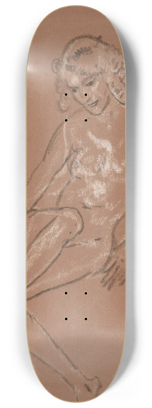 Arthur Bowen Davies - Seated Nude and a Foot 8.25 inch art skate deck
