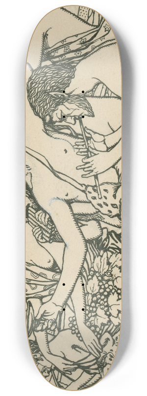 Arthur E. Becher - Bacchanal scene 8.25 inch art skate deck