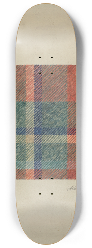 Arthur G. Merkley - Plaid Woolen Blanket 8.25 inch art skate deck
