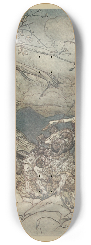 Arthur Rackham - Fricka approaches in anger 8.25 inch art skate deck
