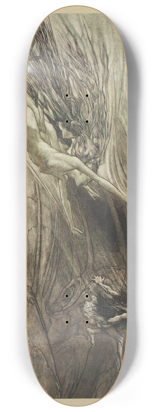 Arthur Rackham - Seize the despoiler!, Rescue the gold! Help us! Help us! Woe! Woe! 8.25 inch art skate deck
