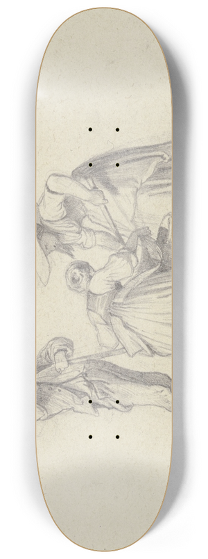 Arthur von Ramberg - Drei Feldarbeiter um einen Korb 8.25 inch art skate deck