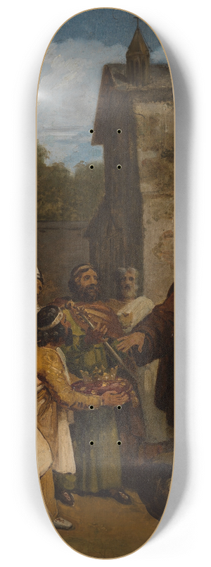 Franois-Louis Dejuinne - Saint Fiacre refusing the crown of Scotland 8.25 inch art skate deck