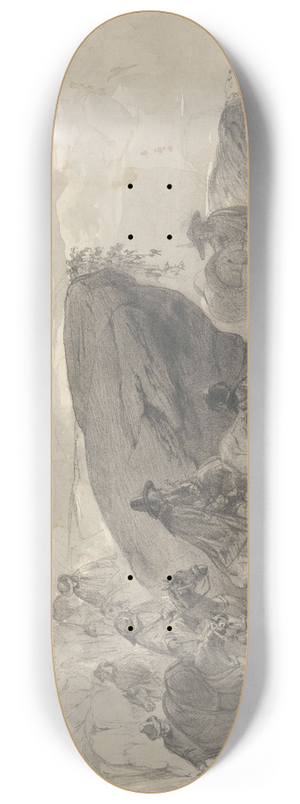August Alleb - Landschap met een stoet reizigers 8.25 inch art skate deck