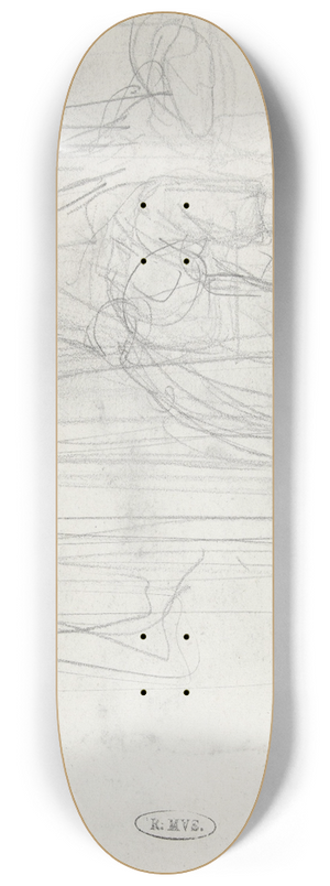 August Alleb - Schets van een zittende man 8.25 inch art skate deck