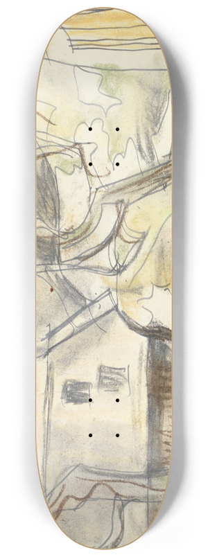 August Babberger - Hll; Vor dem Haus im Winter (Strae) 8.25 inch art skate deck