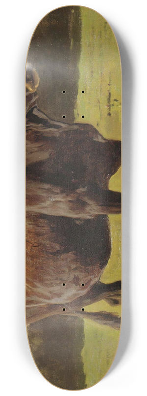 Auguste Bonheur - A Cow Grazing In A Meadow 8.25 inch art skate deck