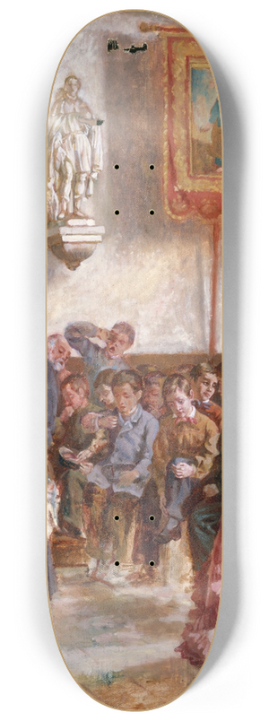 Auguste Dutuit - Catchisme dans une glise 8.25 inch art skate deck