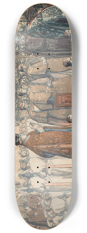 Auguste Louis Lepre - La Procession de la Fte-Dieu  Nantes 8.25 inch art skate deck