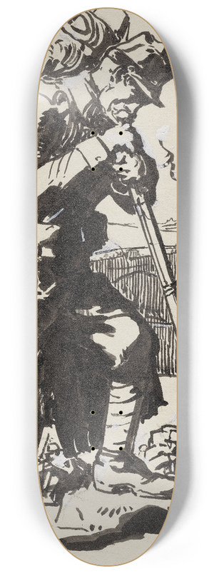 Auguste Louis Lepre - La Retraite aprs Charleroi 8.25 inch art skate deck