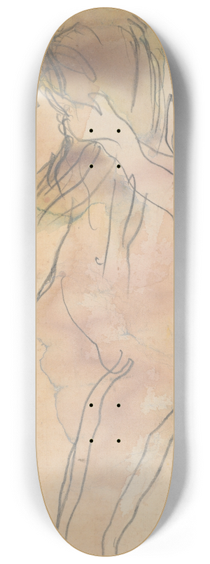 Auguste Rodin - Study of nude (standing, combing herhair) 8.25 inch art skate deck