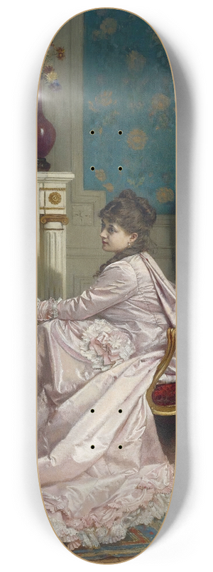 Auguste Toulmouche - Au Coin De Feu 8.25 inch art skate deck