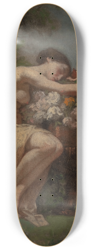 August Jernberg - Nymph Next To A Flower Urn,Study 8.25 inch art skate deck