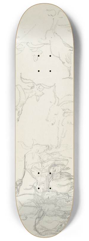 August Lucas - Herd of goats with herder 8.25 inch art skate deck