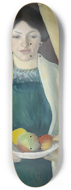 August Macke - Portrait with apples 8.25 inch art skate deck