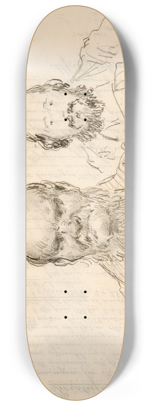 August Malmstrm - Two Portrait Studies 8.25 inch art skate deck