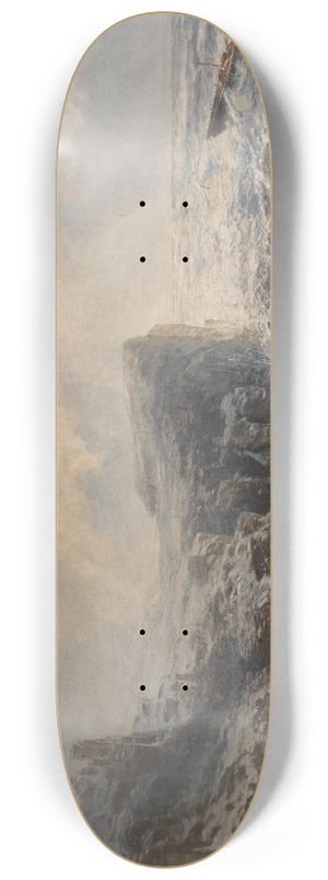 August Schaeffer von Wienwald - Schneesturm an einer nordischen Kste 8.25 inch art skate deck