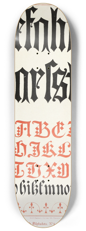 Augustus Pugin - Alphabets 4 8.25 inch art skate deck