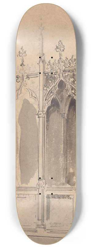 Augustus Pugin - Design for a Gothic Screen 8.25 inch art skate deck