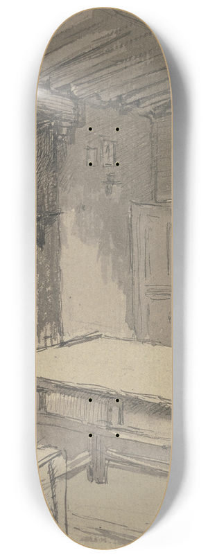 August von Pettenkofen - Room with beamed ceiling 8.25 inch art skate deck