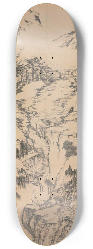 Bada Shanren - Landscape after Guo Zhongshu 8.25 inch art skate deck