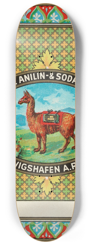 Badische Anilin & Soda-Fabrik - Badische Anilin & Soda-Fabrik dye label with alpaca 8.25 inch art skate deck