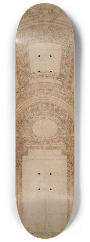 Baldassare Peruzzi - Design for an Elaborate Barrel-Vaulted Chapel 8.25 inch art skate deck