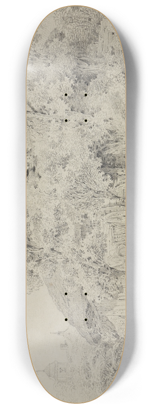 Balthasar Anton Dunker - Bauernhof mit Staffage 8.25 inch art skate deck