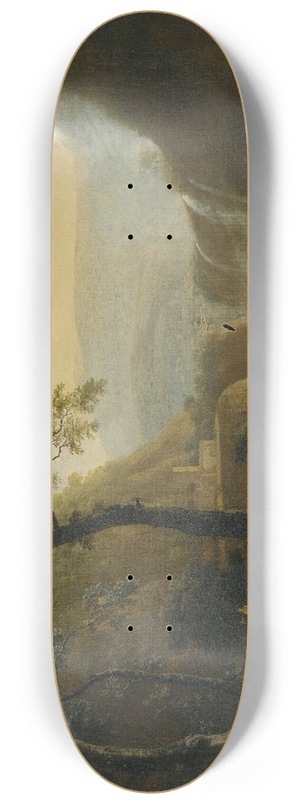 Barend Appelman - A Landscape With Hunters Near A Waterfall 8.25 inch art skate deck