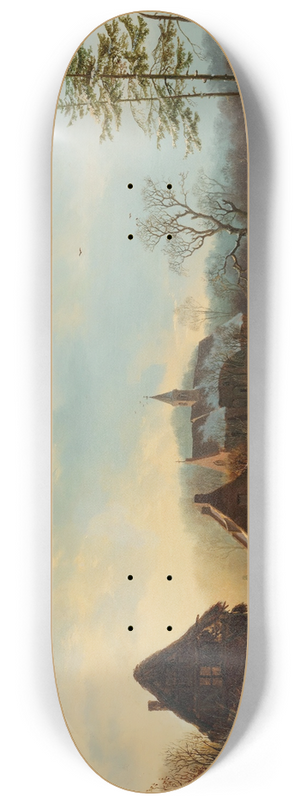 Barend Cornelis Koekkoek - A winters day 8.25 inch art skate deck