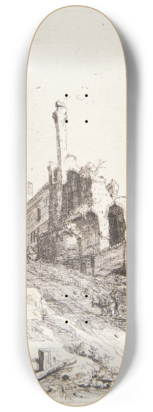 Bartholomeus Breenbergh - Forfaldent palads ved Tivoli 8.25 inch art skate deck