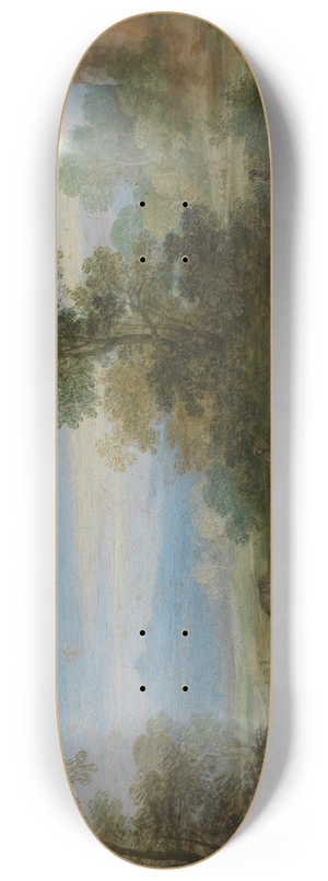 Bartholomeus Breenbergh - Italian landscape with ancient ruins 8.25 inch art skate deck