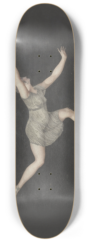 Bartholomeus Ziesenis - Danseres Annette Kbler, de Pas-de-Zephir uitvoerende 8.25 inch art skate deck