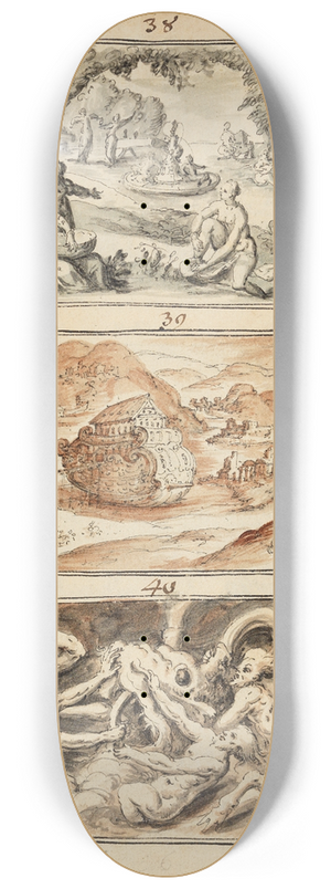 Bartholomus Dietterlin - Findung Mosis, die Arche und drei weitere Kompositionen 8.25 inch art skate deck