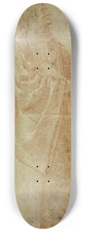 Bartolomeo Cesi - Standing Monk Holding a Book and Staff 8.25 inch art skate deck