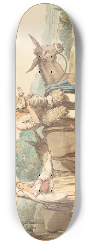 Bartolomeo Pinelli - A Peasant Family And Two Donkeys 8.25 inch art skate deck