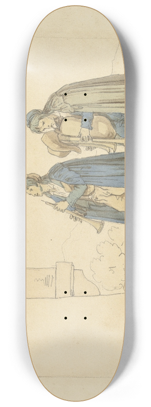 Bartolomeo Pinelli - Fluitspeler en doedelzakspeler voor een huis 8.25 inch art skate deck