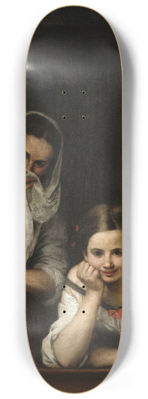 Bartolom Estebn Murillo - Two Women at a Window 8.25 inch art skate deck
