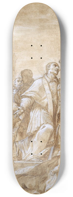 Benedetto Luti - Saint Carlo Borromeo among the Plague Sufferers 8.25 inch art skate deck