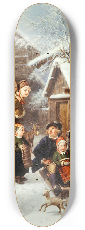 Bengt Nordenberg - Tobogganing (Dalecarlian Scene) 8.25 inch art skate deck
