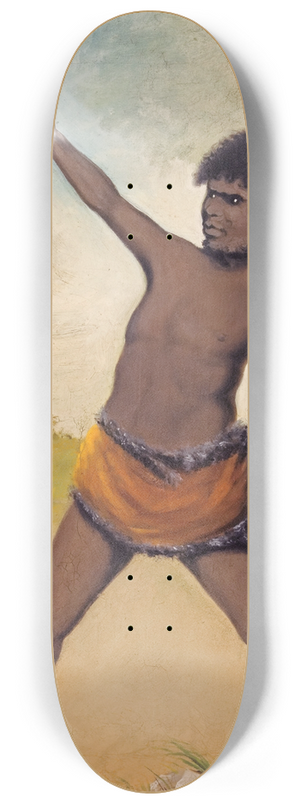 Benjamin Duterrau - Jack, a Tasmanian Aboriginal, holding a club 8.25 inch art skate deck