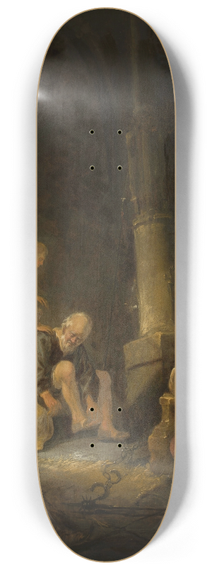 Benjamin Gerritsz. Cuyp - Release of St. Peter from prison 8.25 inch art skate deck