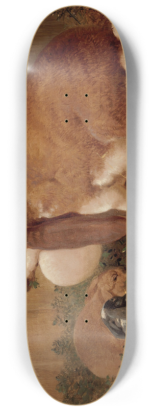 Benjamin Herring - A Lop-Eared Doe Rabbit and her Young 8.25 inch art skate deck