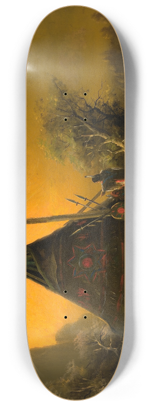 Benjamin Raborg - Night Scene Of Indian Tipi 8.25 inch art skate deck