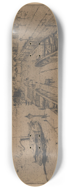 Frans Hens - The Quay at the Steen 8.25 inch art skate deck